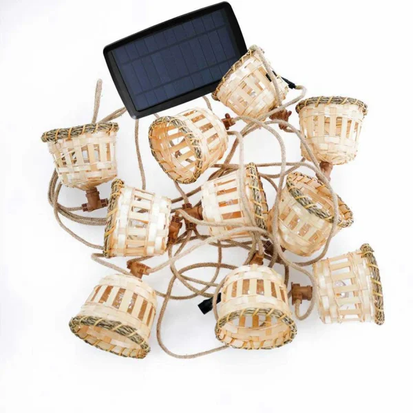 GUIRNALDA SOLAR + BATERIA RECARGABLE CABLE JUTE AURORA NEWGARDEN