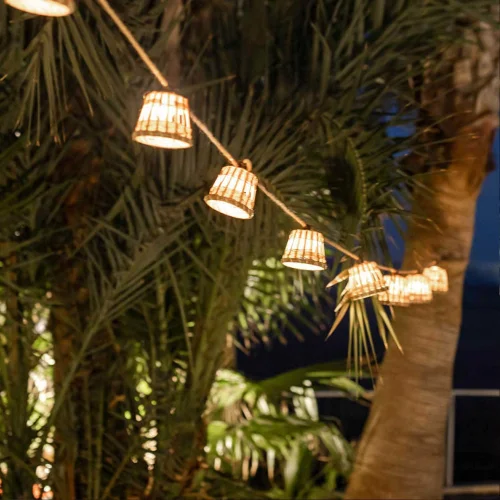 GUIRNALDA SOLAR + BATERIA RECARGABLE CABLE JUTE AURORA NEWGARDEN