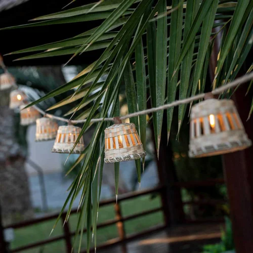 GUIRNALDA SOLAR + BATERIA RECARGABLE CABLE JUTE AURORA NEWGARDEN