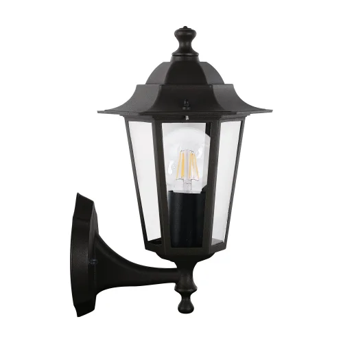 APLIQUE EXTERIOR HEXAGONAL NEGRO E27