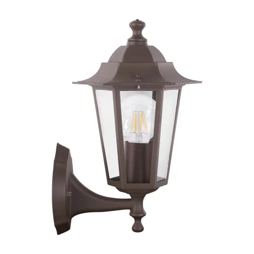 APLIQUE EXTERIOR HEXAGONAL MARRÓN ÓXIDO E27