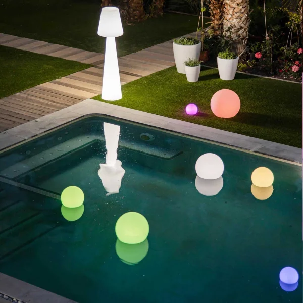 LÁMPARA EXTERIOR ESFÉRICA SOLAR BULY 30 + BATERIA RECARGABLE + RGB FLOTANTE