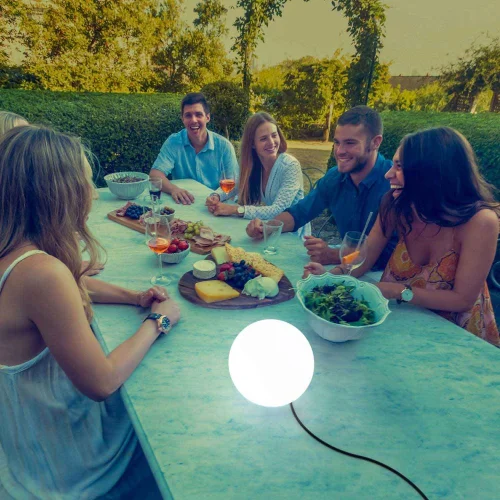 LÁMPARA EXTERIOR ESFÉRICA BULY 40 CABLE LUZ FRÍA