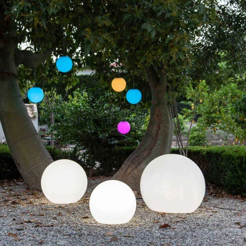 LÁMPARA EXTERIOR ESFÉRICA BULY 40 CABLE LUZ FRÍA