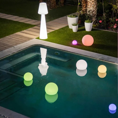 LÁMPARA EXTERIOR ESFÉRICA SOLAR BULY 40 + BATERIA RECARGABLE + RGB FLOTANTE