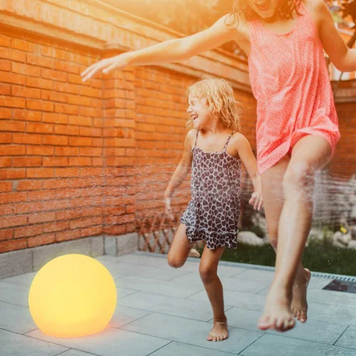 LÁMPARA EXTERIOR ESFÉRICA SOLAR BULY 50 + RGB + BATERIA RECARGABLE