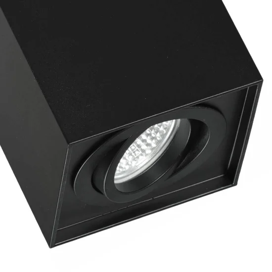 FOCO DE SUPERFICIE BASCULANTE NEGRO GU10 CUADRADO 2