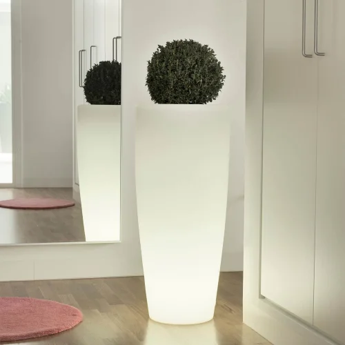 MACETERO BAMBU EXTERIOR 90CM LED LUZ FRIA CABLE