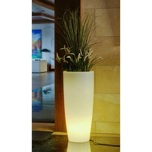 MACETERO BAMBU EXTERIOR 90CM LED LUZ FRIA CABLE