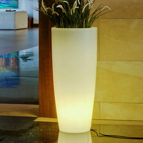 MACETERO BAMBU EXTERIOR 90CM LED LUZ FRIA CABLE