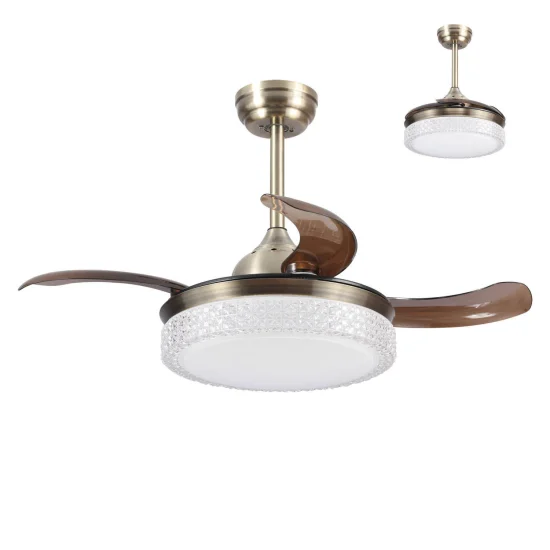 VENTILADOR DE TECHO LED KINGSTON 4P PLEGABLE CUERO REGULABLE