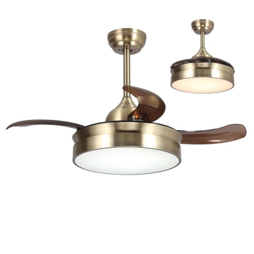 VENTILADOR DE TECHO LED RICHMOND CUERO PLEGABLE REGULABLE