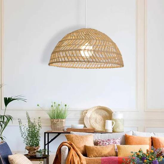 LÁMPARA DE TECHO RATTAN GRANDE E27 WIKOLIA