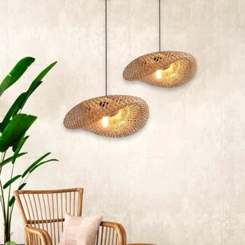 LÁMPARA DE TECHO BAMBÚ PEQUEÑA E27 KALENA LÁMPARA DE TECHO BAMBÚ PEQUEÑA E27 KALENA