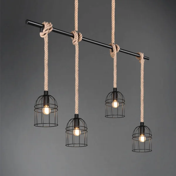 LÁMPARA DE TECHO 4 LUCES E14 150 CM NAKIA