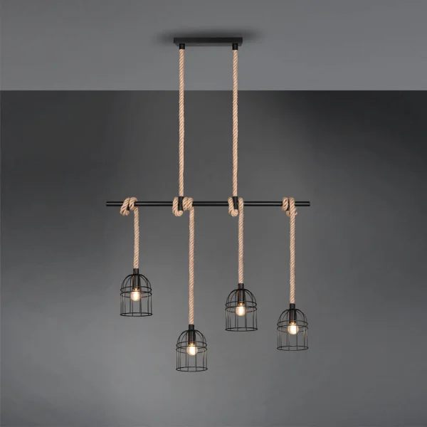 LÁMPARA DE TECHO 4 LUCES E14 150 CM NAKIA