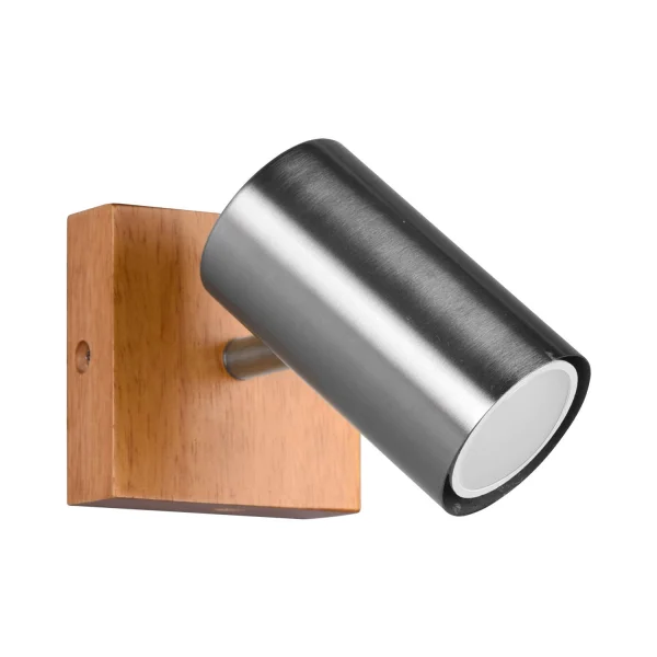 FOCO GRAFTON 1 LUZ MARRÓN CLARO NÍQUEL MATE
