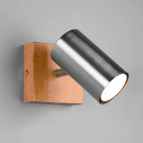 FOCO GRAFTON 1 LUZ MARRÓN CLARO NÍQUEL MATE
