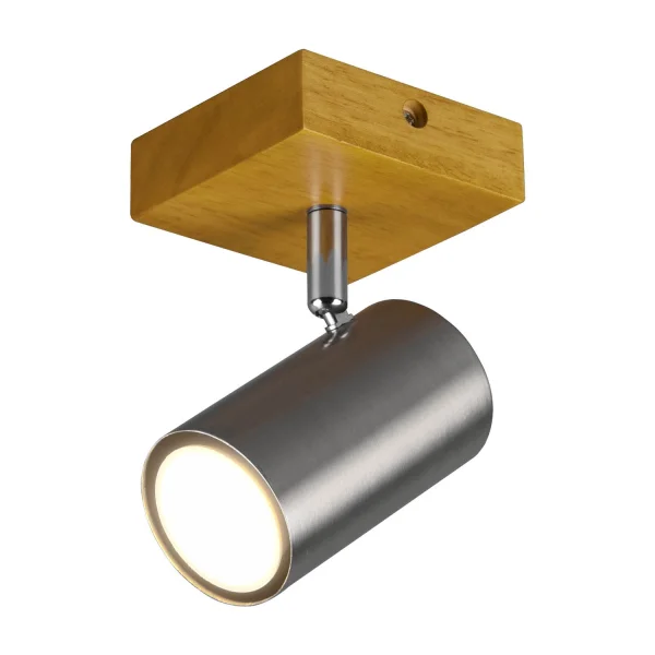 FOCO GRAFTON 1 LUZ MARRÓN CLARO NÍQUEL MATE