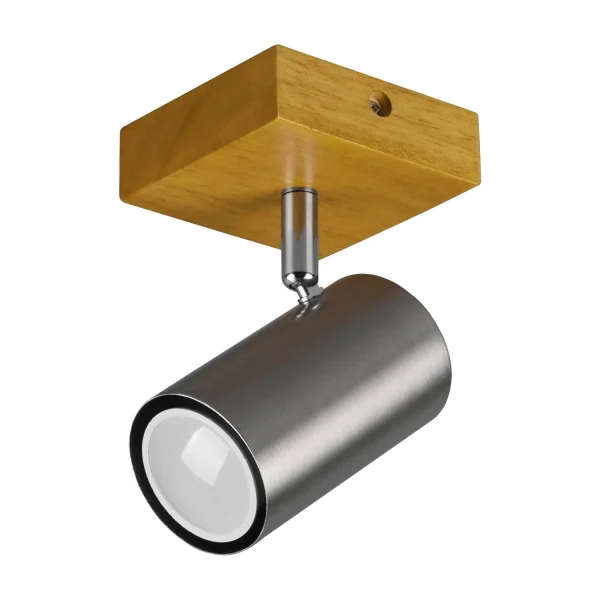 FOCO GRAFTON 1 LUZ MARRÓN CLARO NÍQUEL MATE