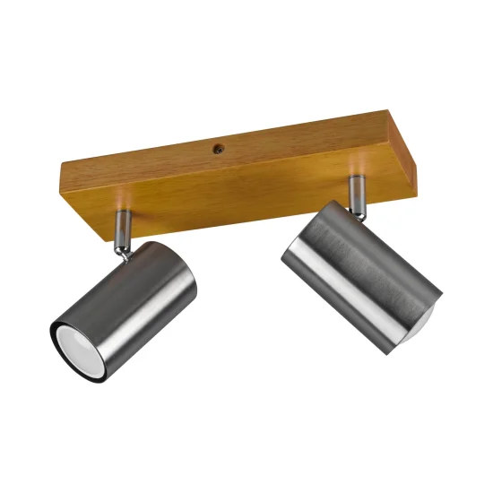 FOCO GRAFTON DE 2 LUCES MARRÓN CLARO NÍQUEL MATE 2