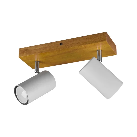 FOCO GRAFTON DE 2 LUCES MARRÓN CLARO BLANCO 2