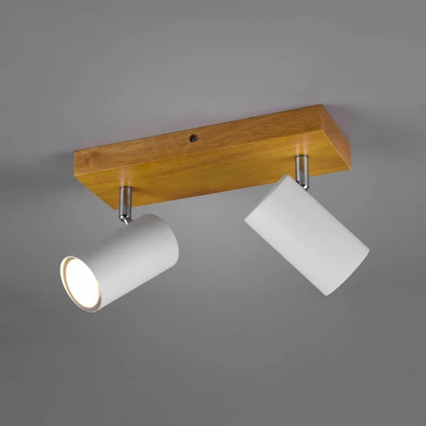 FOCO GRAFTON DE 2 LUCES MARRÓN CLARO BLANCO FOCO GRAFTON DE 2 LUCES MARRÓN CLARO BLANCO