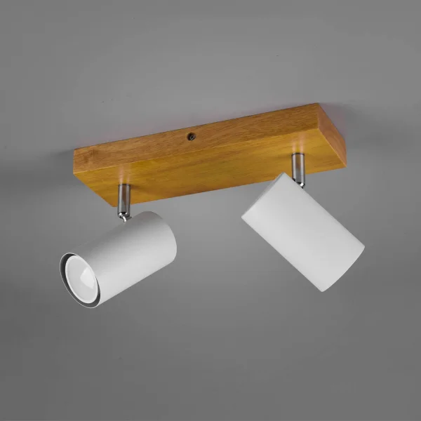 FOCO GRAFTON DE 2 LUCES MARRÓN CLARO BLANCO FOCO GRAFTON DE 2 LUCES MARRÓN CLARO BLANCO