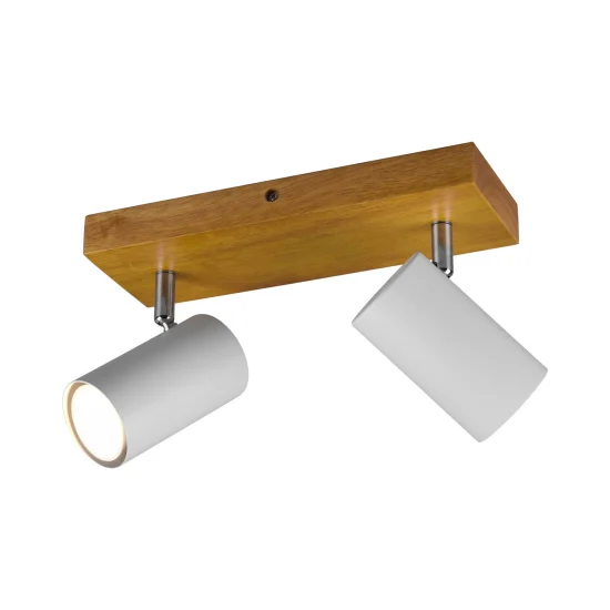 FOCO GRAFTON DE 2 LUCES MARRÓN CLARO BLANCO