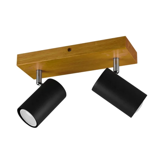 FOCO GRAFTON DE 2 LUCES MARRÓN CLARO NEGRO 2