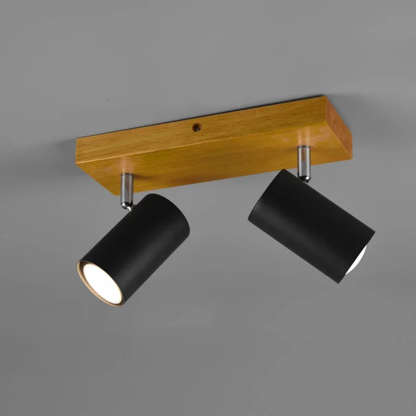 FOCO GRAFTON DE 2 LUCES MARRÓN CLARO NEGRO FOCO GRAFTON DE 2 LUCES MARRÓN CLARO NEGRO