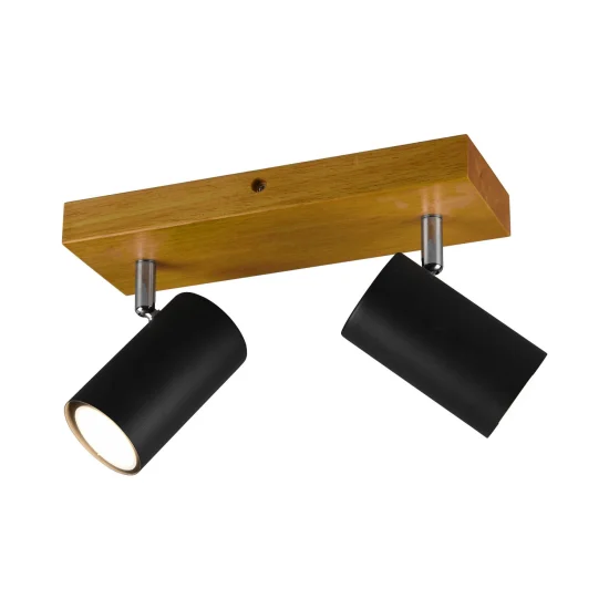 FOCO GRAFTON DE 2 LUCES MARRÓN CLARO NEGRO