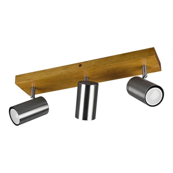 FOCO GRAFTON DE 3 LUCES MARRÓN CLARO NÍQUEL MATE FOCO GRAFTON DE 3 LUCES MARRÓN CLARO NÍQUEL MATE