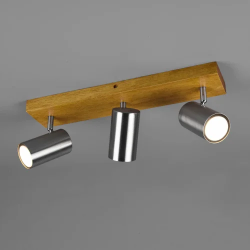 FOCO GRAFTON DE 3 LUCES MARRÓN CLARO NÍQUEL MATE FOCO GRAFTON DE 3 LUCES MARRÓN CLARO NÍQUEL MATE