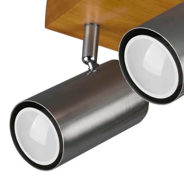 PLAFÓN DE TECHO GRAFTON 4 LUCES MARRÓN CLARO NÍQUEL MATE PLAFÓN DE TECHO GRAFTON 4 LUCES MARRÓN CLARO NÍQUEL MATE