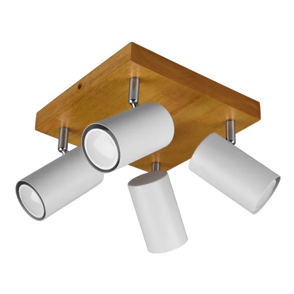 PLAFÓN DE TECHO GRAFTON 4 LUCES MARRÓN CLARO BLANCO PLAFÓN DE TECHO GRAFTON 4 LUCES MARRÓN CLARO BLANCO