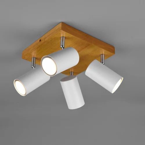 PLAFÓN DE TECHO GRAFTON 4 LUCES MARRÓN CLARO BLANCO PLAFÓN DE TECHO GRAFTON 4 LUCES MARRÓN CLARO BLANCO