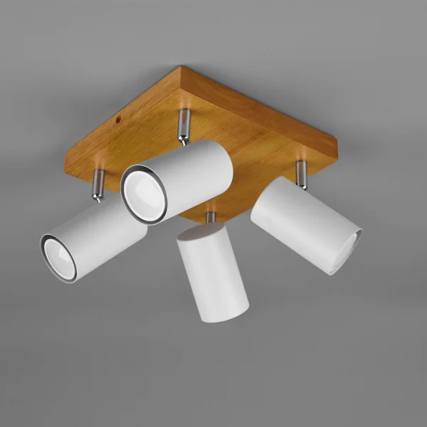 PLAFÓN DE TECHO GRAFTON 4 LUCES MARRÓN CLARO BLANCO PLAFÓN DE TECHO GRAFTON 4 LUCES MARRÓN CLARO BLANCO