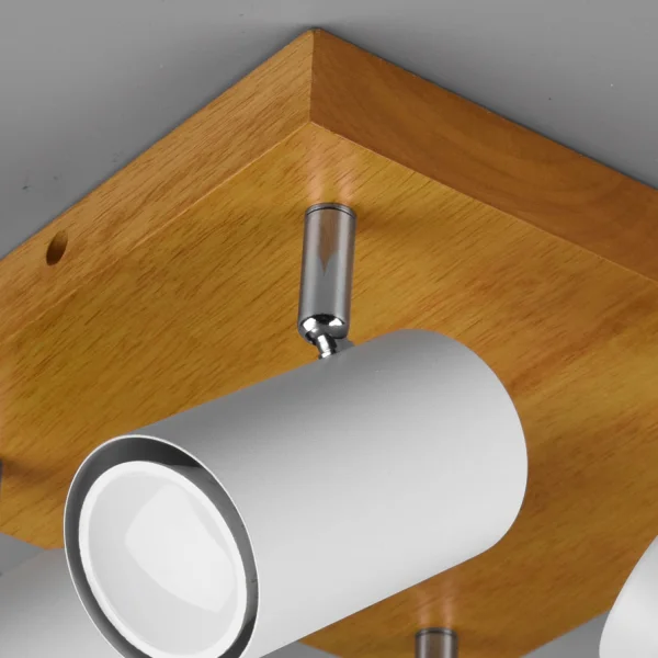 PLAFÓN DE TECHO GRAFTON 4 LUCES MARRÓN CLARO BLANCO PLAFÓN DE TECHO GRAFTON 4 LUCES MARRÓN CLARO BLANCO