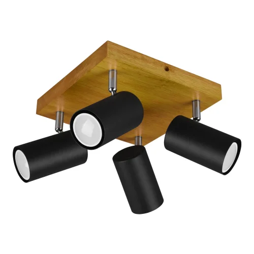 PLAFÓN DE TECHO GRAFTON 4 LUCES MARRÓN CLARO NEGRO PLAFÓN DE TECHO GRAFTON 4 LUCES MARRÓN CLARO NEGRO