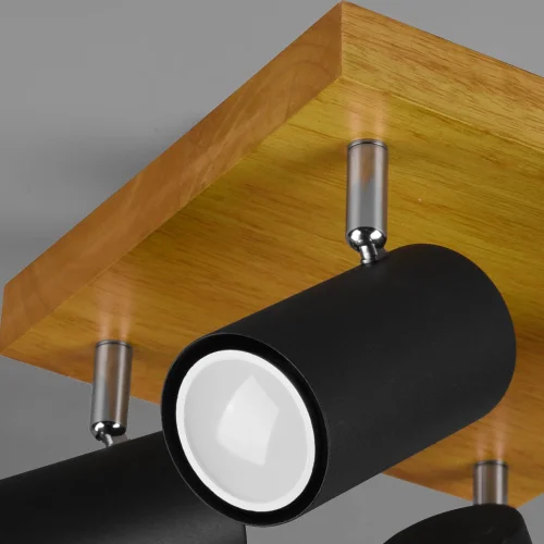 PLAFÓN DE TECHO GRAFTON 4 LUCES MARRÓN CLARO NEGRO PLAFÓN DE TECHO GRAFTON 4 LUCES MARRÓN CLARO NEGRO