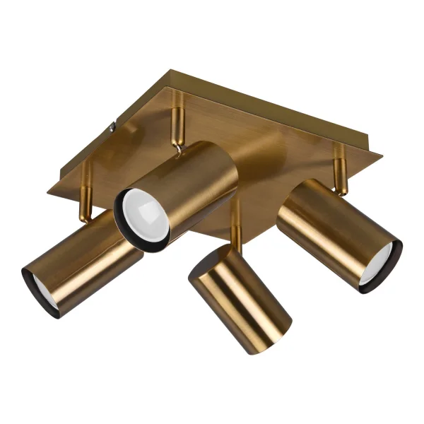 PLAFÓN DE TECHO GRAFTON 4 LUCES LATÓN ANTIGUO PLAFÓN DE TECHO GRAFTON 4 LUCES LATÓN ANTIGUO