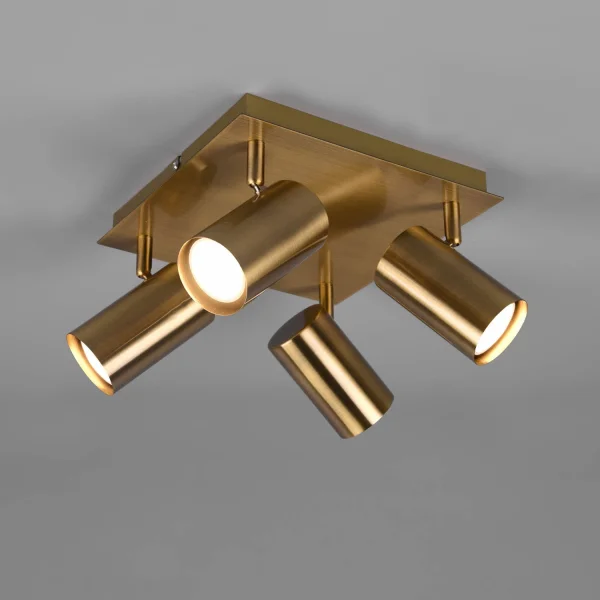 PLAFÓN DE TECHO GRAFTON 4 LUCES LATÓN ANTIGUO PLAFÓN DE TECHO GRAFTON 4 LUCES LATÓN ANTIGUO