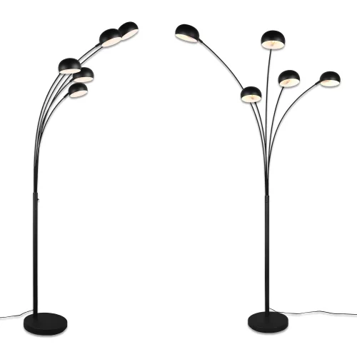 LÁMPARA DE PIE 5 LUCES NEGRO E14 JULIANA