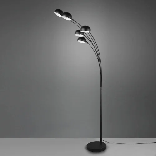 LÁMPARA DE PIE 5 LUCES NEGRO E14 JULIANA