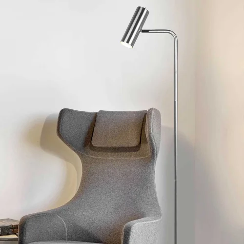 LÁMPARA DE PIE GRAFTON NÍQUEL MATE LÁMPARA DE PIE GRAFTON NÍQUEL MATE