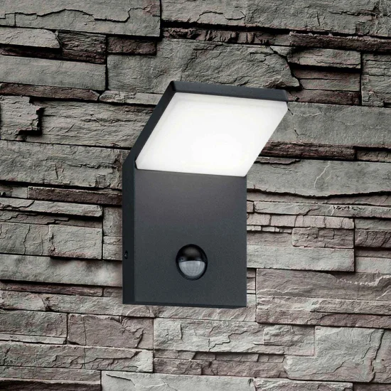 APLIQUE EXTERIOR LED 9 W 3000K ANTRACITA C/SENSOR IP54 CROCUS