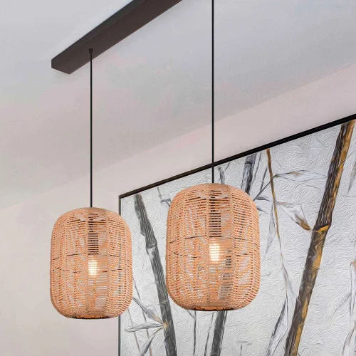 LÁMPARA DE TECHO 2 LUCES Ø35 CM SISAL E27 OLAV