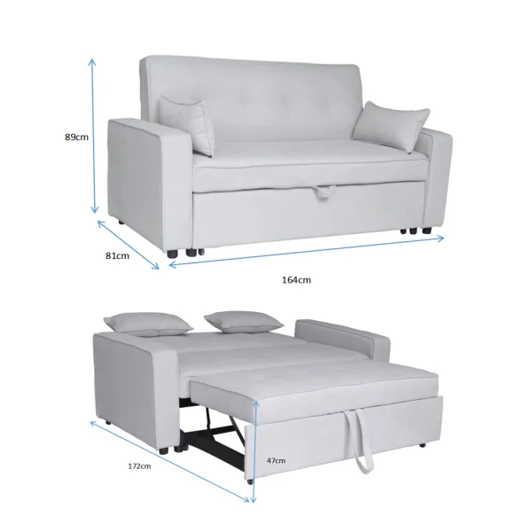 SOFÁ CAMA AZUL LEXIE SOFÁ CAMA AZUL LEXIE