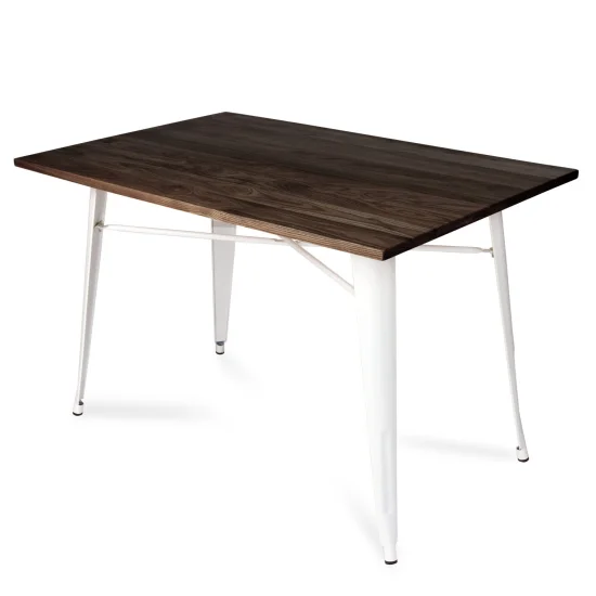 MESA JOSEPHINE BLANCA MADERA HAYA OSCURA 120 CM 2